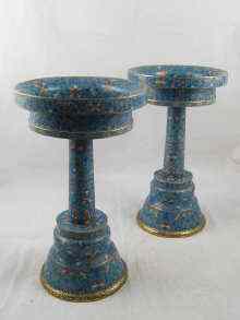 Appraisal: A fine pair of cloisonne standing vessels ornately decorated throughout