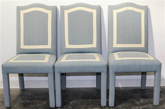 Appraisal: Sale Lot A Set of Ten Custom Linen-Upholstered Parsons Chairs