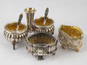 Appraisal: A pair of French assay silver salts with clear glass