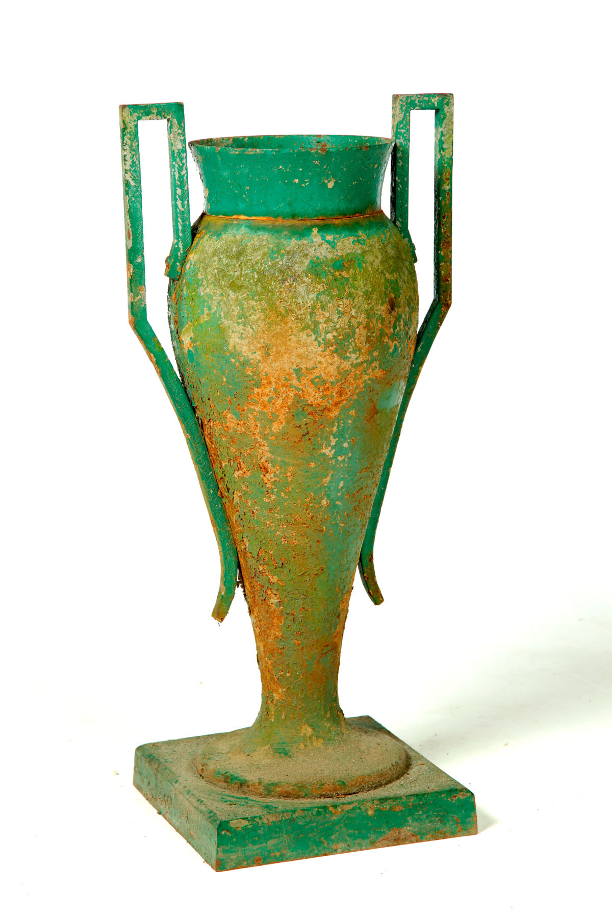 Appraisal: CAST-IRON URN American - Of classical form with old weathered