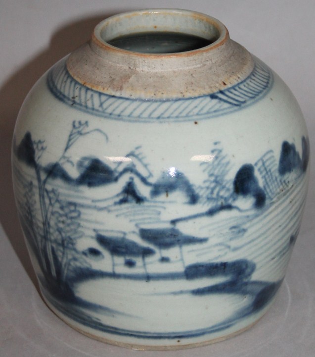 Appraisal: An thC Ming style blue and white ginger jar of