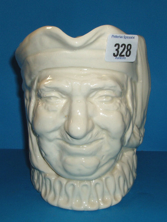 Appraisal: All White Large Size Character Jug Simon The Cellerar D