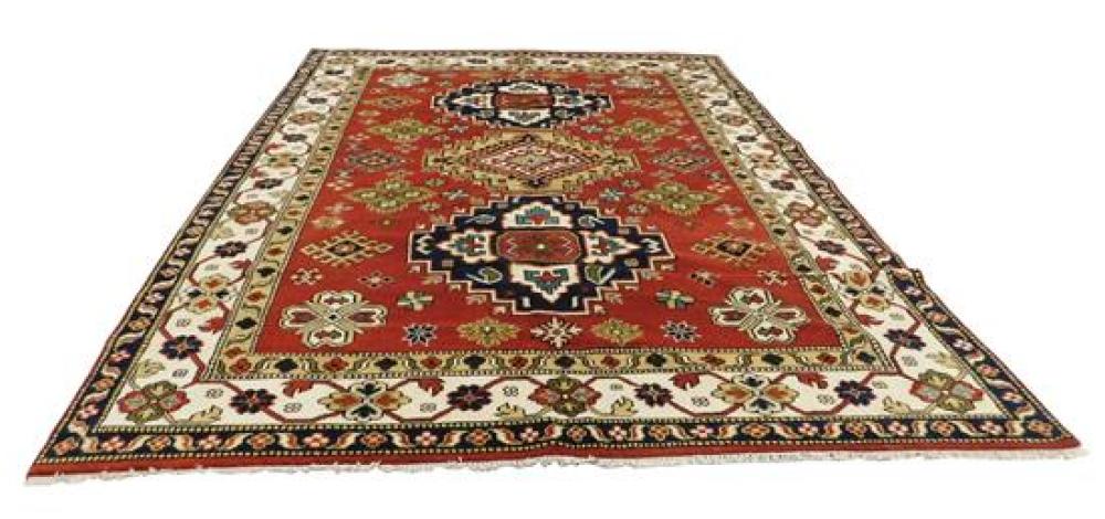 Appraisal: RUG Laristan Kazak ' x ' wool on cotton fibers