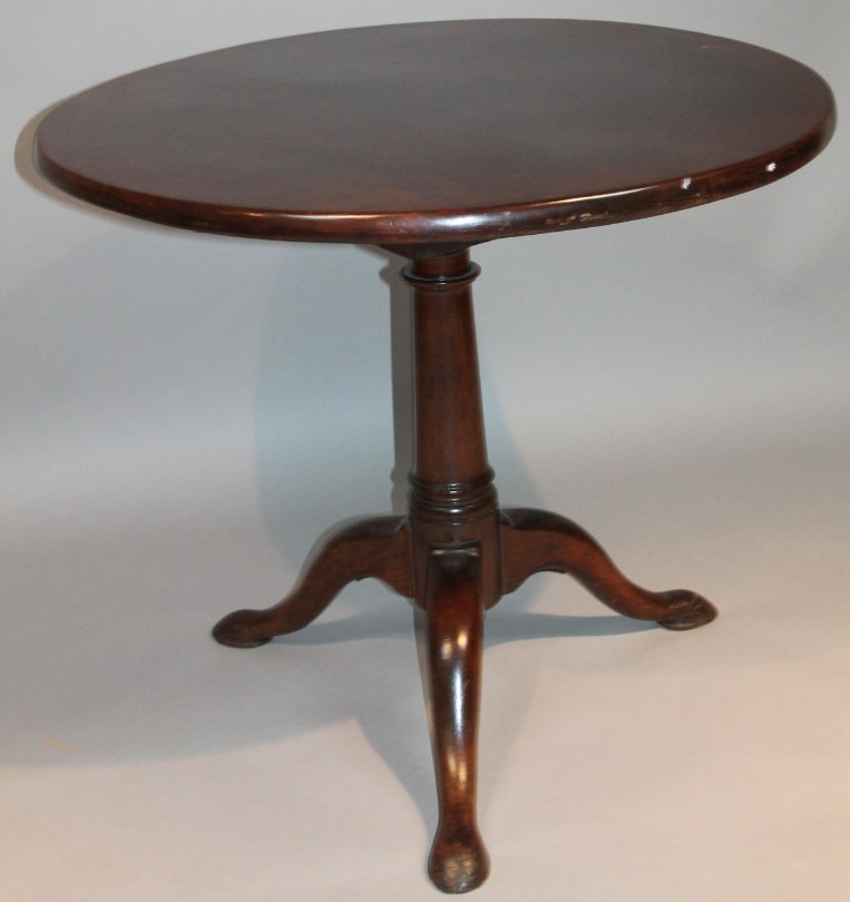 Appraisal: A principally George III mahogany tripod table with a one