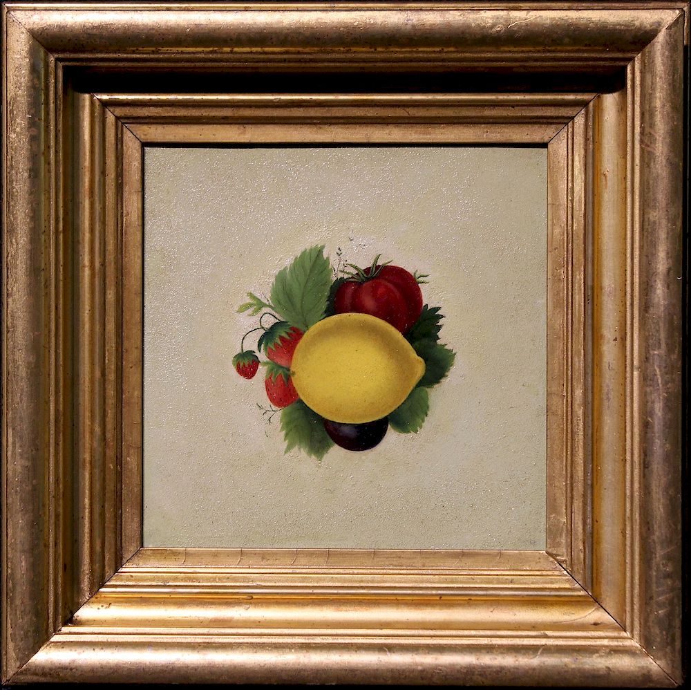 Appraisal: th C Painting of Lemon Strawberries and Tomato th C