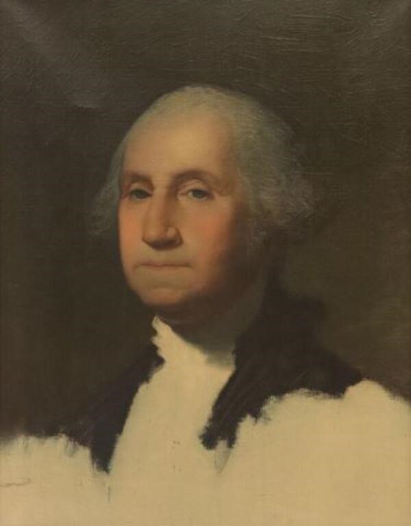 Appraisal: Framed print on stretched canvas Portrait of George Washington -