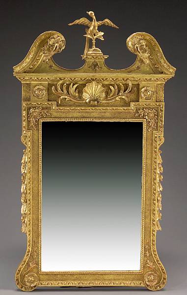 Appraisal: A George II giltwood mirror mid th century The rectangular