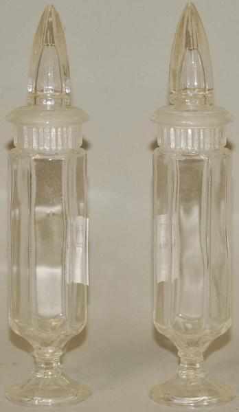 Appraisal: Pair of Candy Jars w Ground Stoppers Pair of candy