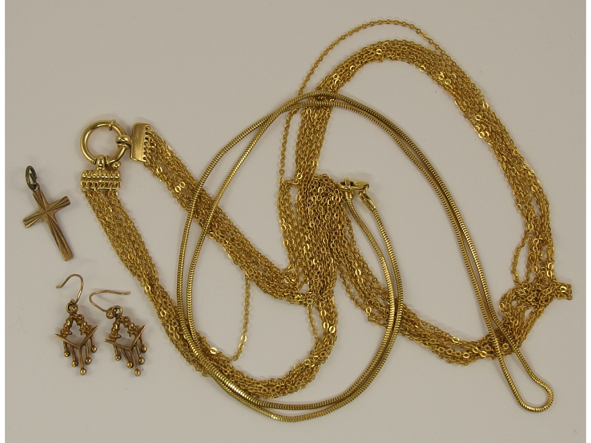 Appraisal: A ct Italian made multi-strand chain a ct snake chain