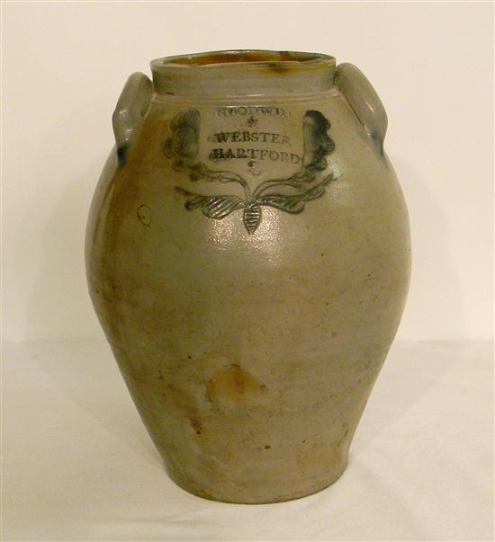 Appraisal: th C Goodwin Webster Hartford three gallon stoneware crock double