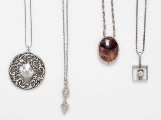 Appraisal: A Collection of Silver Pendants and Chains dwts A Collection