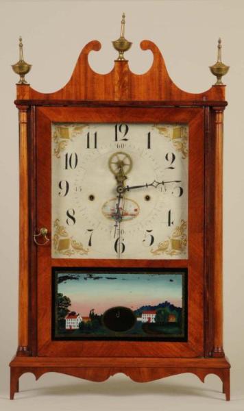 Appraisal: Eli Terry Connecticut Pillar Scroll Clock Description Circa Mahogany case