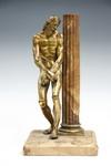 Appraisal: BRONZE FIGURE - Gilt Bronze Figure of Christ Bound to