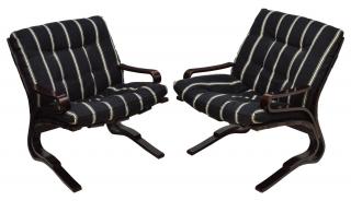 Appraisal: DANISH MODERN ROSEWOOD BENTWOOD LOUNGE CHAIR pair Danish modern lounge