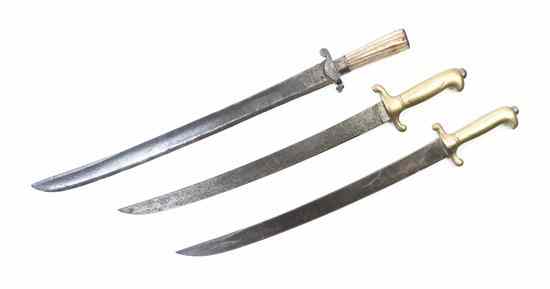 Appraisal: Three Short Swords two with brass handles one with a