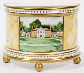 Appraisal: MINOPRIO DERBY ENGLAND PAINTED PORCELAIN PLANTER MINOPRIO DERBY ENGLAND PAINTED