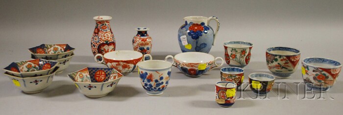 Appraisal: Seventeen Assorted Imari Porcelain Items including vases cups bowls and