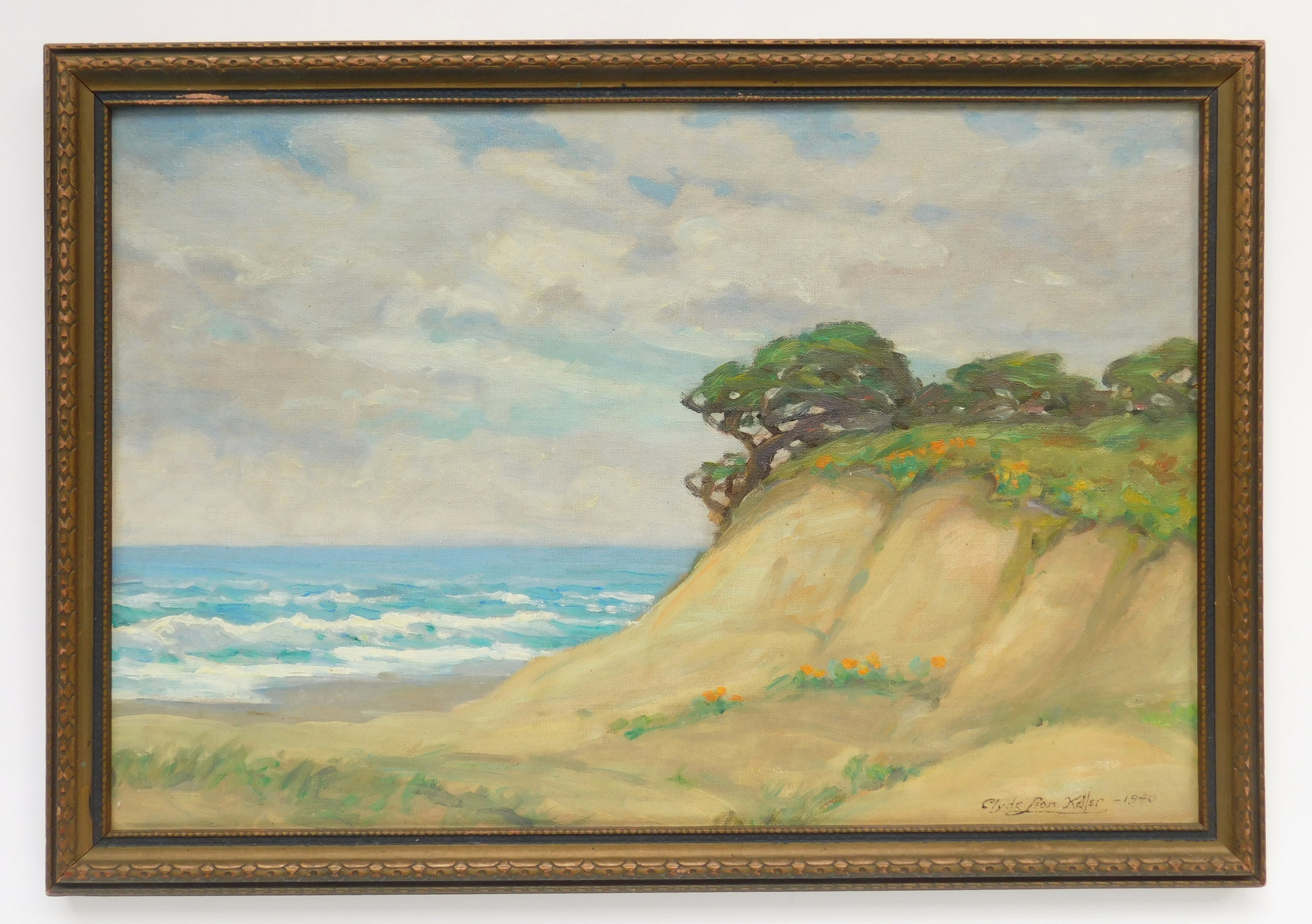 Appraisal: Clyde Leon Keller American - Seaside Landscape- oil on canvasboard