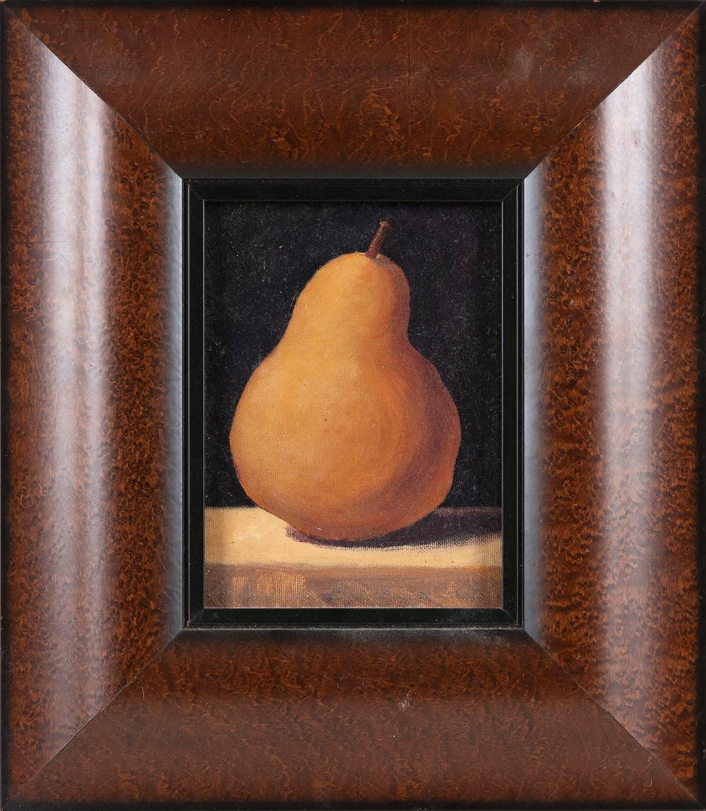 Appraisal: STILL LIFE PAINTING OF A PEAR CONTEMPORARY OIL ON CANVAS