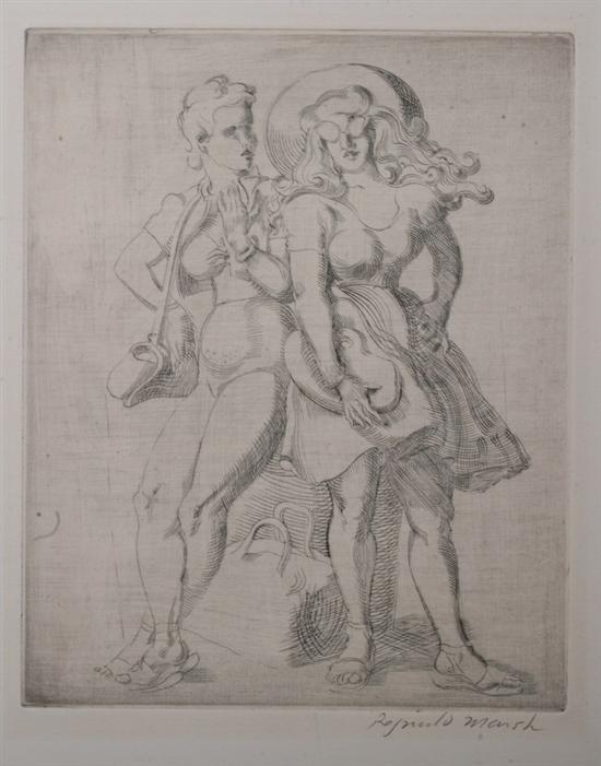 Appraisal: REGINALD MARSH American - LEAGUE PRINT signed in pencil lower