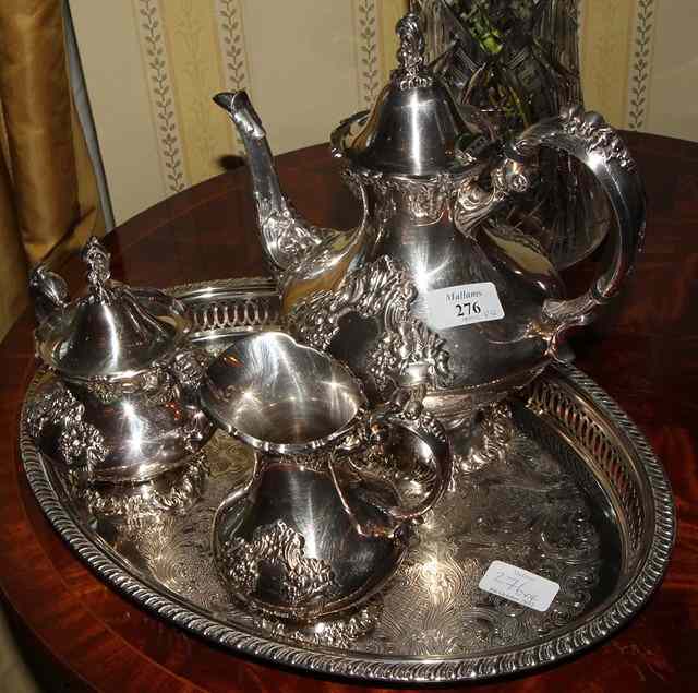 Appraisal: A SILVER PLATED MAPPIN WEBB THREE PIECE TEASET together with