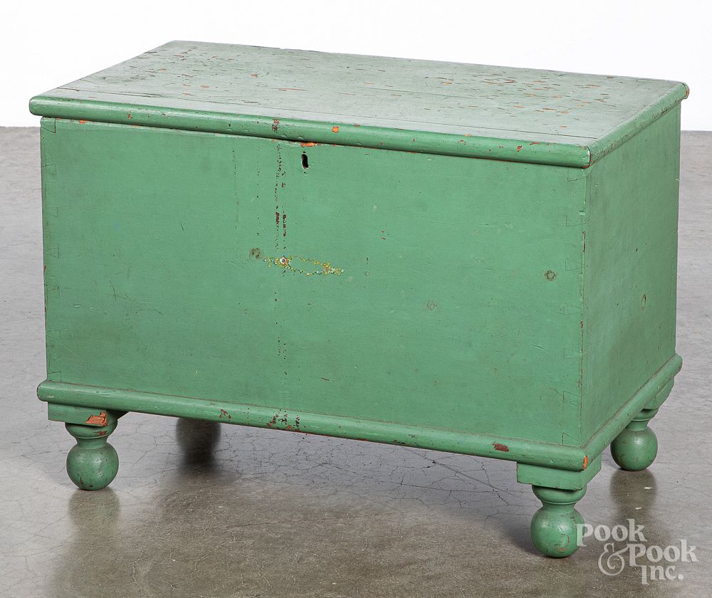 Appraisal: Pennsylvania child's painted pine blanket chest Pennsylvania child's painted pine