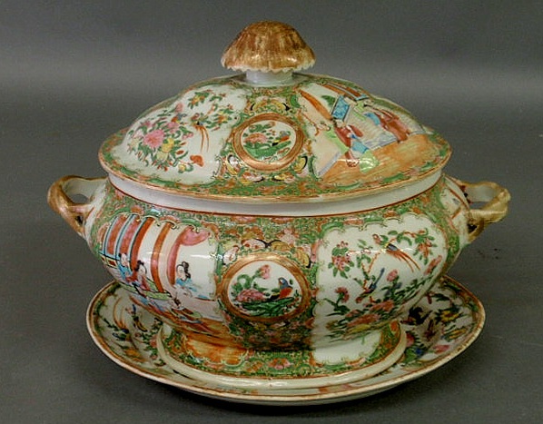 Appraisal: Rose Medallion covered tureen with undertray c h x l