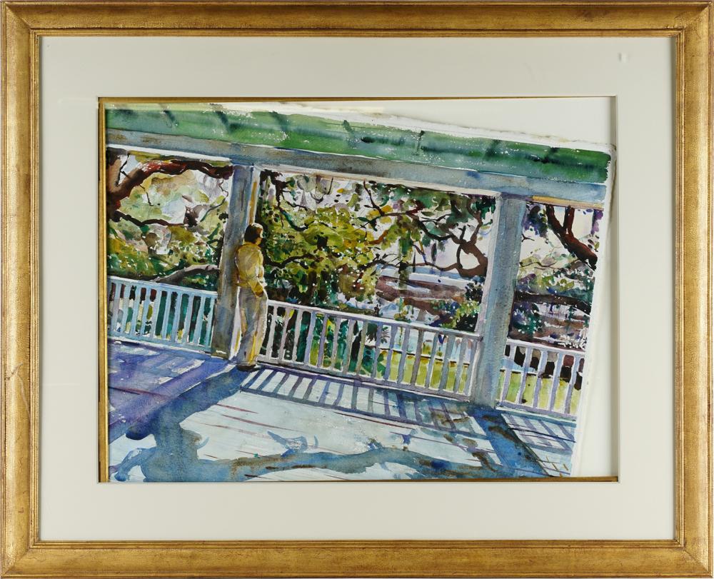 Appraisal: SHIRL GOEDIKE B VIEW FROM THE VERANDA watercolor on paper