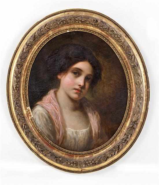 Appraisal: Charles Augustus Lasar Pennsylvania - PORTRAIT OF YOUNG GIRL oil