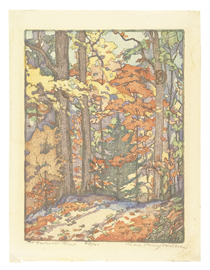 Appraisal: JANE BERRY JUDSON Group of color woodcuts An Autumn Road