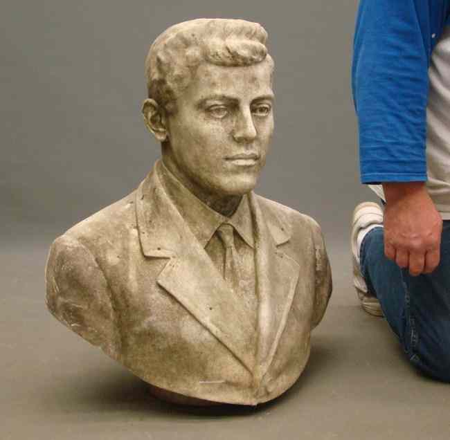 Appraisal: Marble bust of John F Kennedy '' Ht