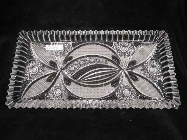 Appraisal: Cut Glass Dresser Tray fine cutwork '' x '' excellent