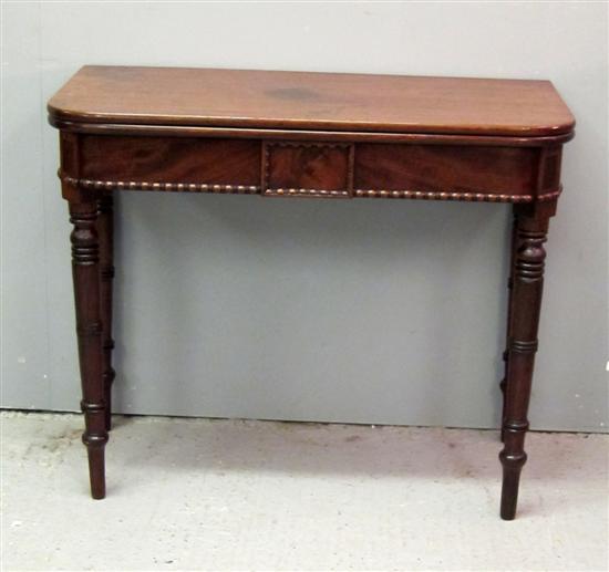 Appraisal: th century folding tea table on turned tapering legs h