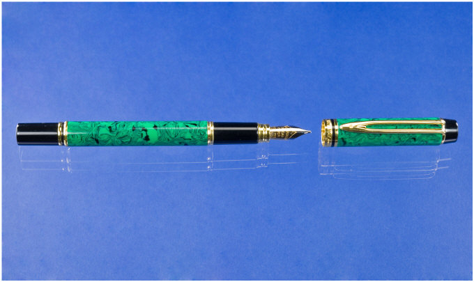 Appraisal: Waterman A Waterman Rhapsody in emerald green flecked and marble