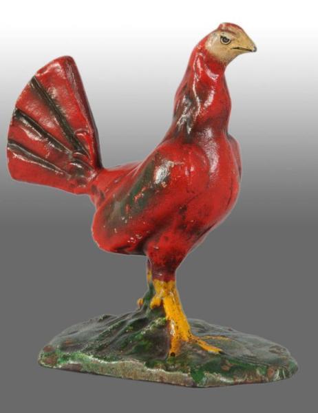 Appraisal: Cast Iron Red Game Cock Doorstop Description Made by Hubley