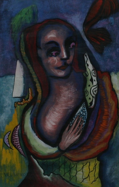 Appraisal: Elizabeth Vassilieff circa - Gypsy Fortune Teller gouache on paper