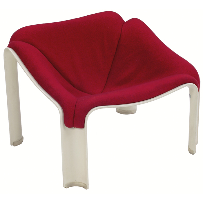 Appraisal: Pierre Paulin lounge chair red seat pad