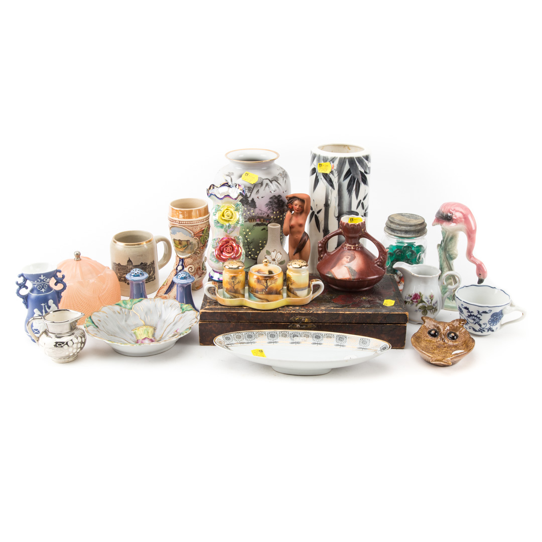 Appraisal: Decorative articles costume jewelry commode including various ceramic and porcelain