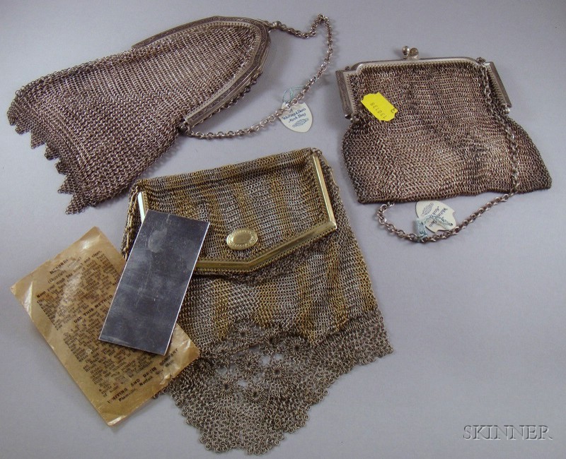 Appraisal: Three Whiting Davis Mesh Purses