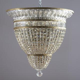 Appraisal: Nice Art Deco crystal gilt bronze chandelier Nice Art Deco