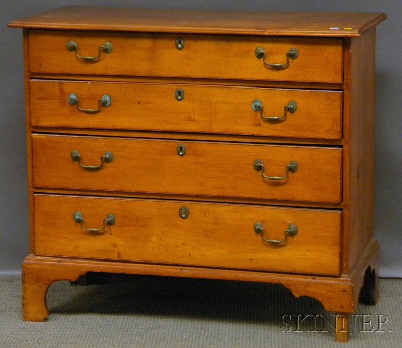 Appraisal: Chippendale Maple Four-drawer Chest ht wd in