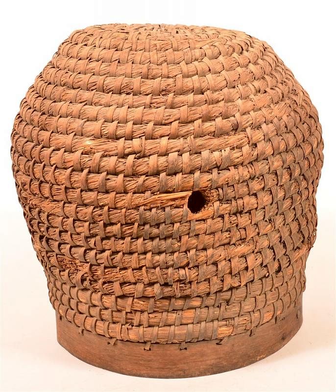 Appraisal: Pennsylvania Rye Straw Coil Bee Skep Pennsylvania th Century Rye