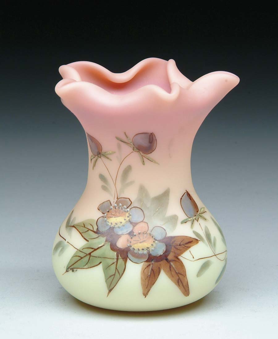 Appraisal: WEBB BURMESE VASE Wonderful small vase has enameled floral decoration