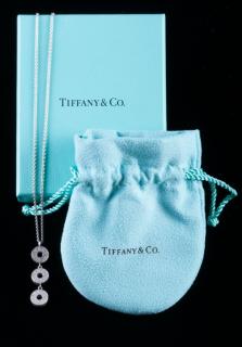 Appraisal: Tiffany Co Sterling Three Three drop pendant has three circles