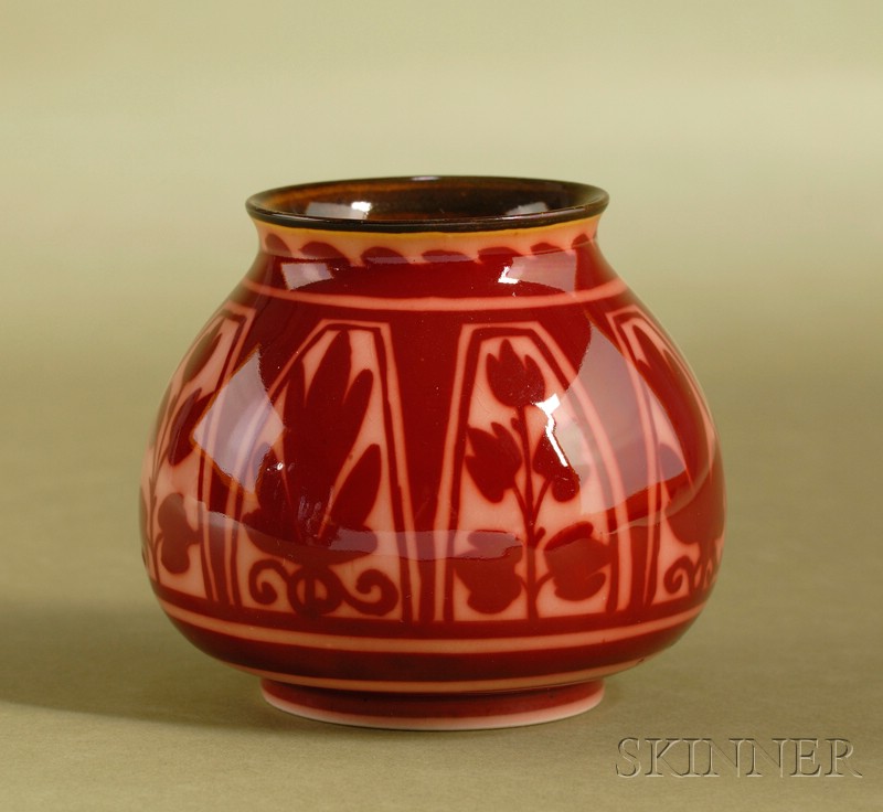 Appraisal: Pilkington's Royal Lancastrian Red Ground Vase England c the body