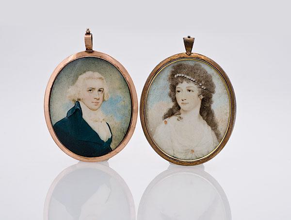 Appraisal: CHEW-PHILIPS FAMILY PORTRAIT MINIATURES PHILIPSBURG PA Pennsylvania late th century