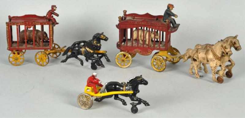 Appraisal: Lot of Cast Iron Kenton Horse-Drawn Toys All with original