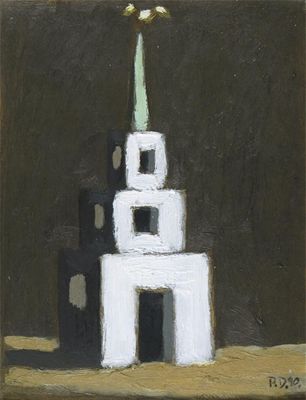 Appraisal: Philip Davies b Temple with a Grey Sky Signed with