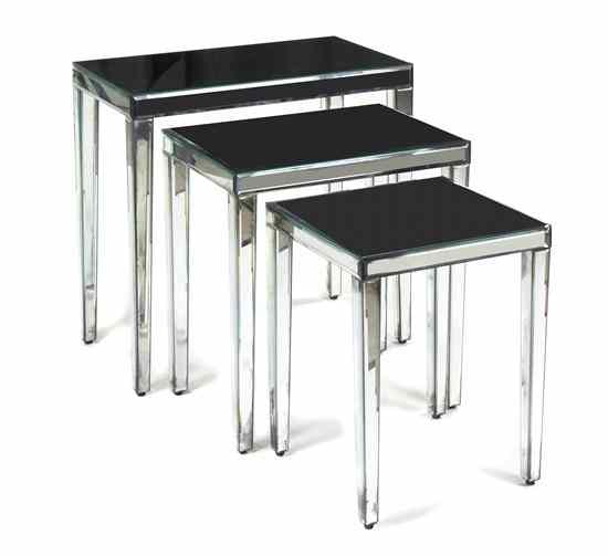 Appraisal: A Set of Three Art Deco Style Nesting Tables each