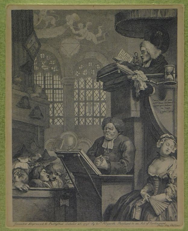 Appraisal: William Hogarth Sleeping Congregation Engraving William Hogarth United Kingdom -